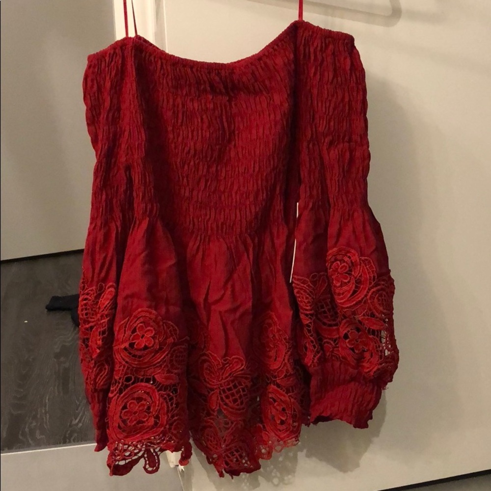 Brand New Off The Shoulder Red Top - Picture 3 of 4